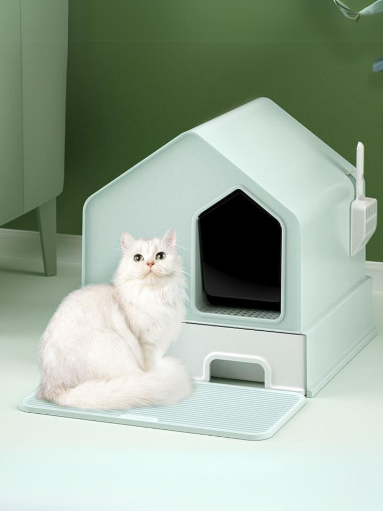 Pety ハウス型猫用トイレ グレー・ベージュ Pety ハウス型猫用トイレ Pety ハウス型猫用トイレ グレー・ベージュ Pety ハウス型猫用トイレ
