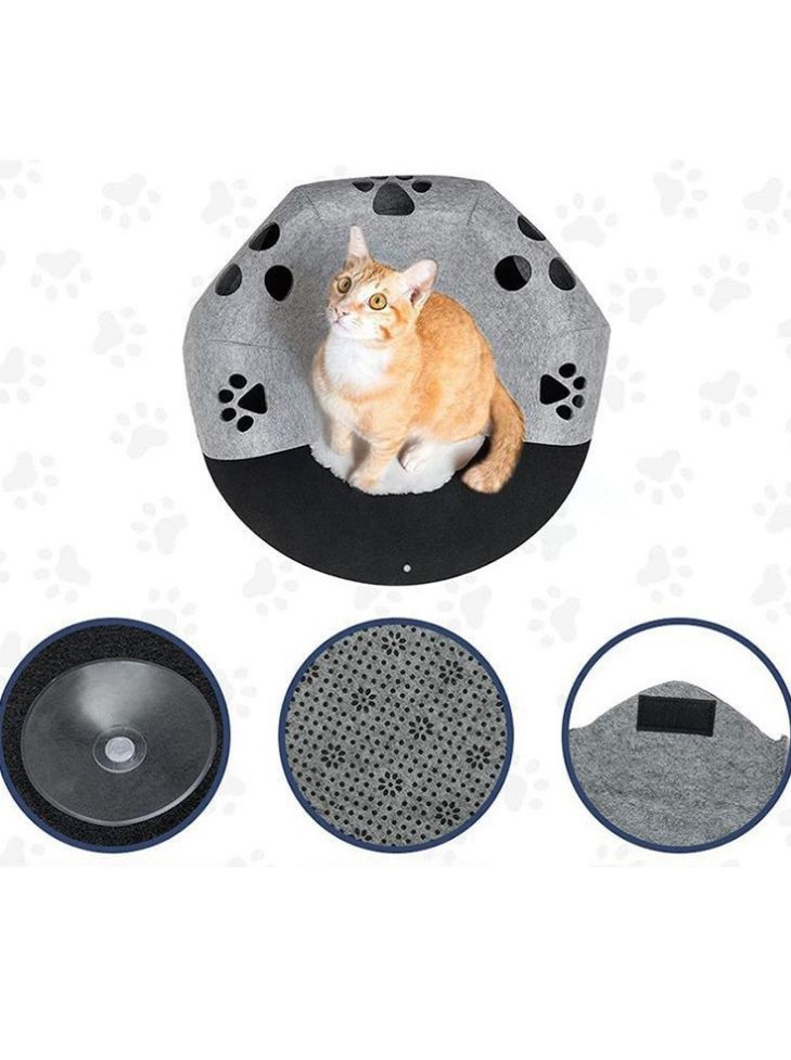 Donut-shaped half-tunnel cat house