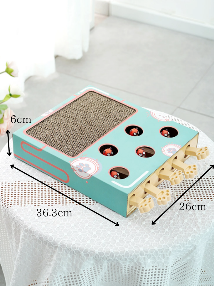 飛び出るハムスター爪とぎ付きキャットトイ