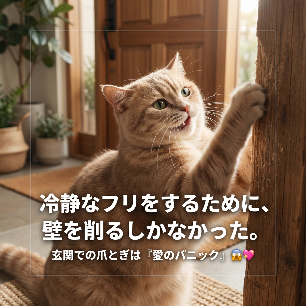 帰宅時の猫の爪とぎは愛情表現のサイン！