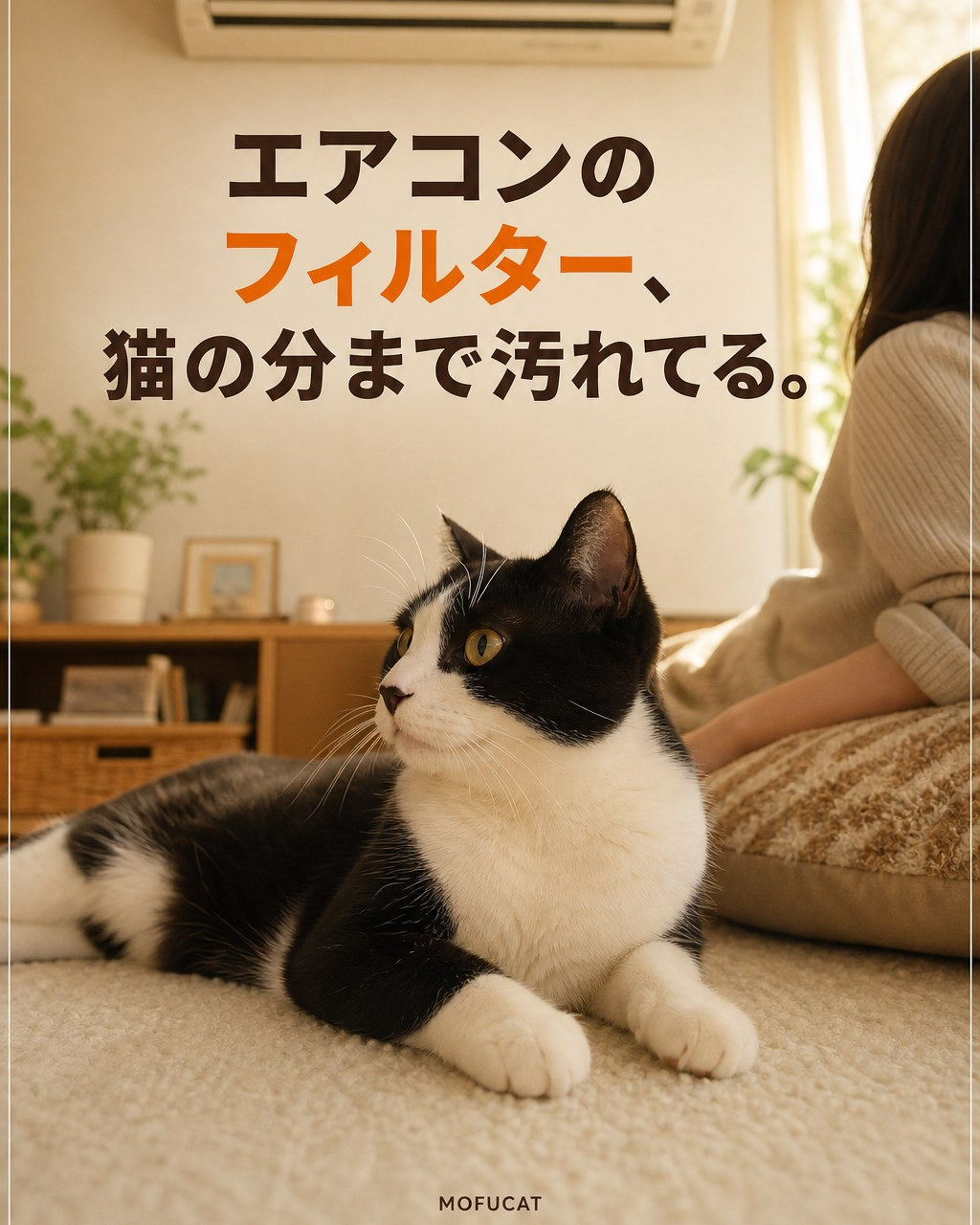 エアコンのフィルター、猫の分まで汚れてる