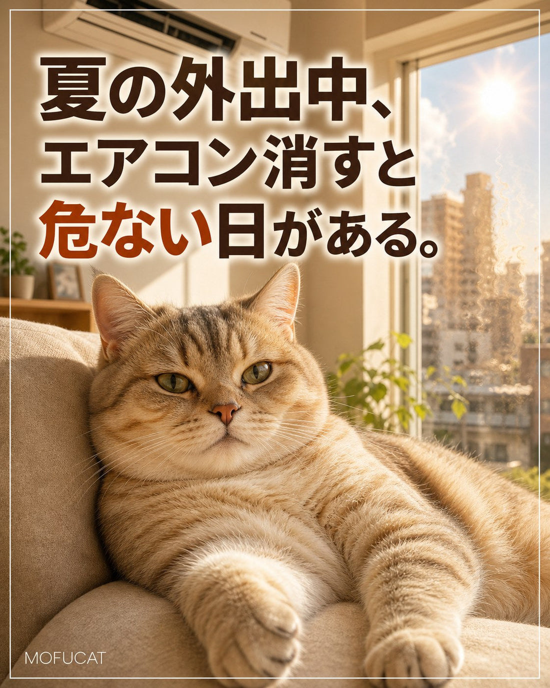 夏の外出中に猫のエアコンを消すと危ない理由｜短時間でも危ない