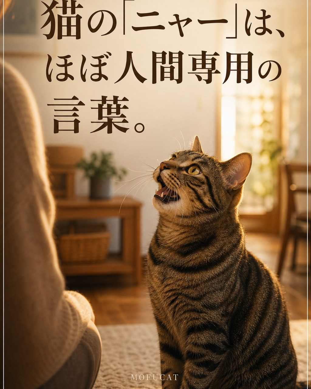 猫の「ニャー」はほぼ人間専用の言葉｜猫が人に向かって鳴く理由