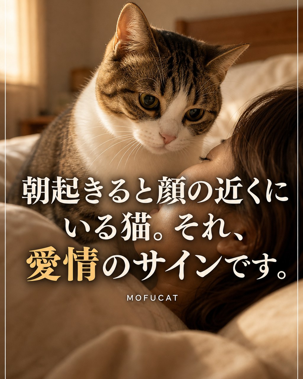 朝起きると猫が顔の近くにいる理由｜愛情のサインです