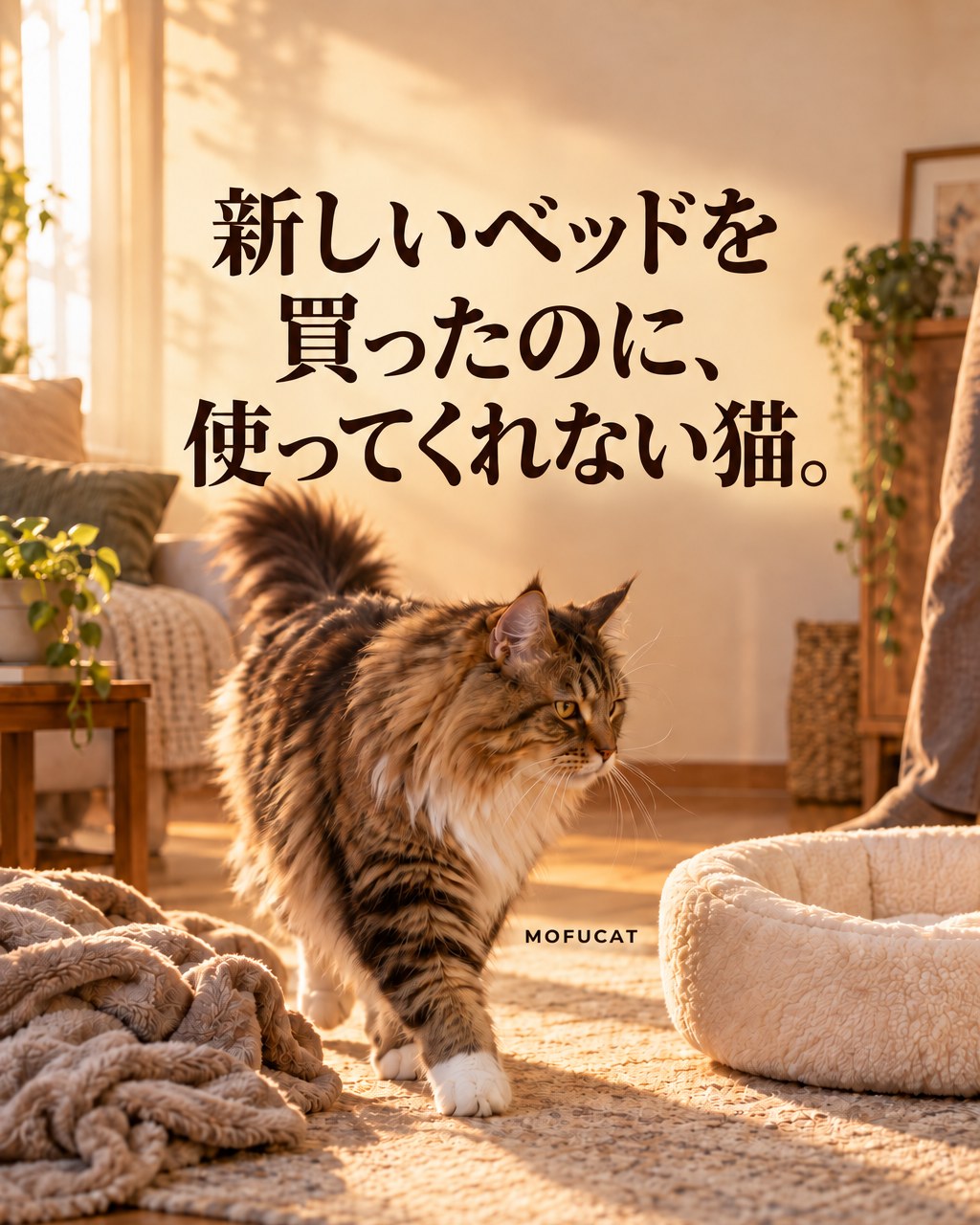 新しいベッドを買ったのに、使ってくれない猫