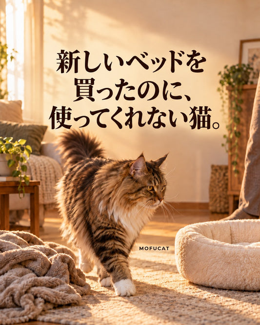新しいベッドを買ったのに、使ってくれない猫
