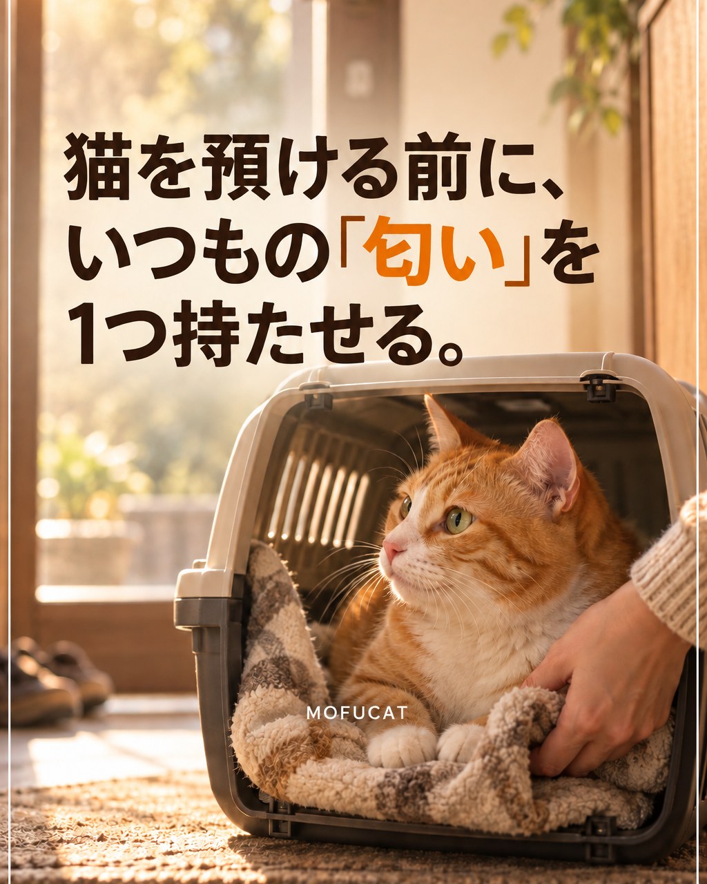 猫を預ける前にいつもの「匂い」を1つ持たせる理由｜持ち運べる家