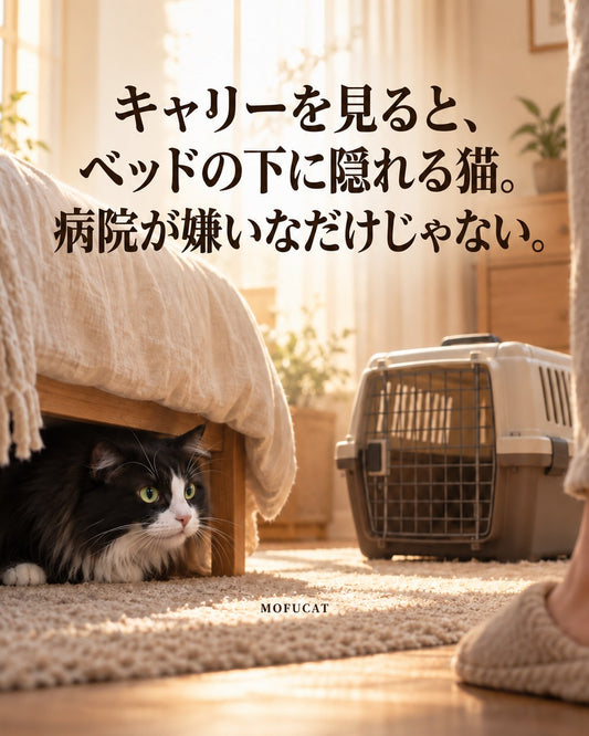 キャリーを見ると、ベッドの下に隠れる猫｜病院が嫌いなだけじゃない
