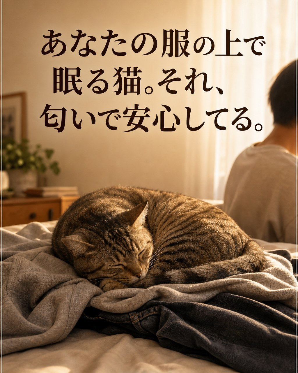猫が服の上で眠る理由｜匂いで安心してる