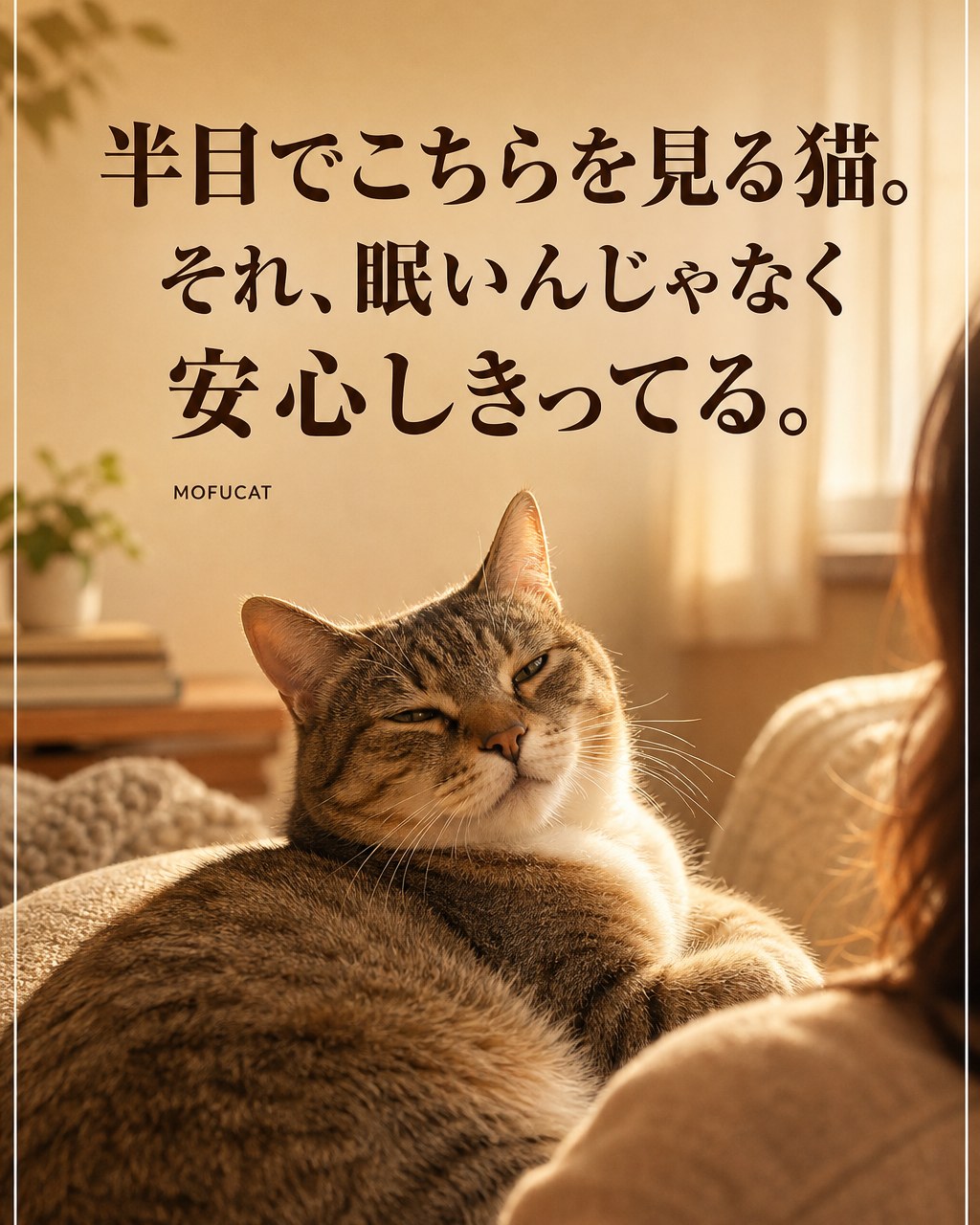 猫が半目でこちらを見る理由｜眠いんじゃなく安心しきってる