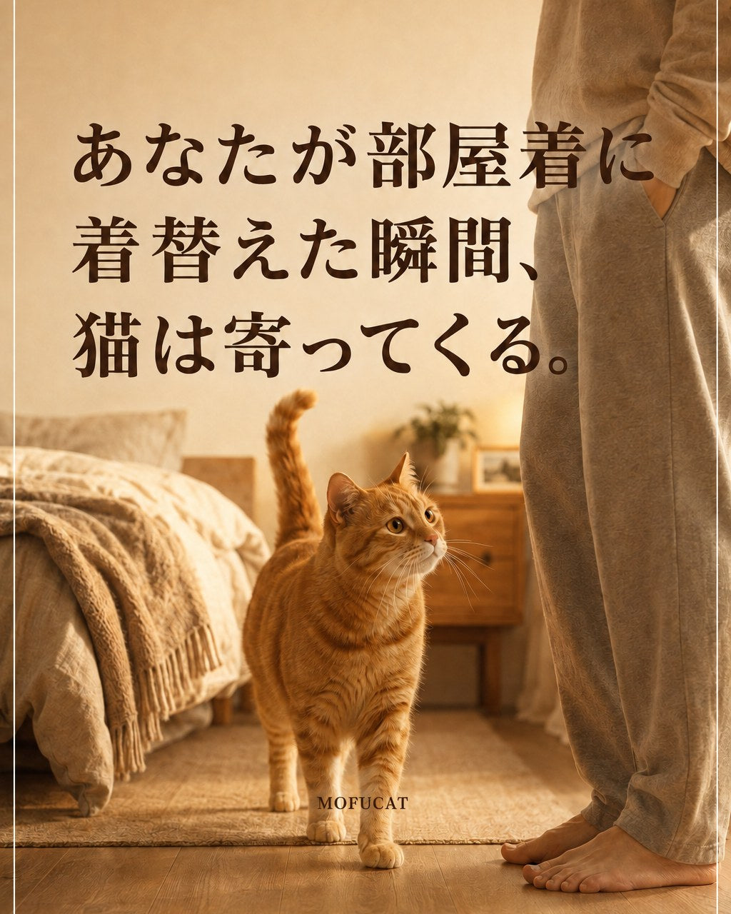 部屋着に着替えた瞬間、猫が寄ってくる理由｜たまたまじゃない