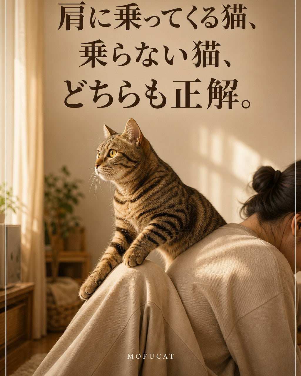 猫が肩に乗ってくる理由｜乗らない猫も正解