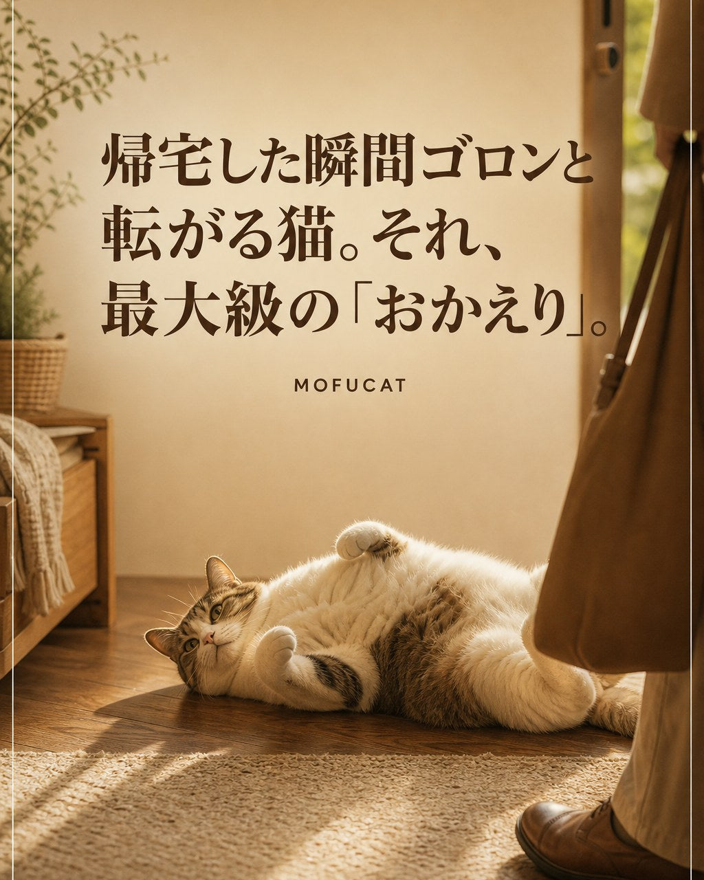 帰宅した瞬間、猫がゴロンと転がる理由｜最大級の「おかえり」