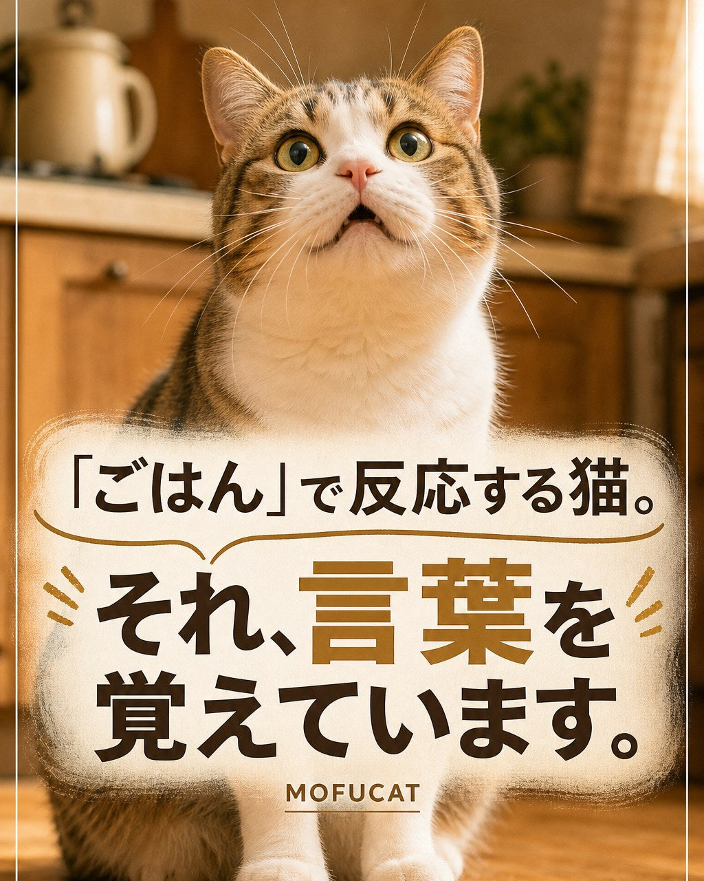 「ごはん」で反応する猫。それ、言葉を覚えています