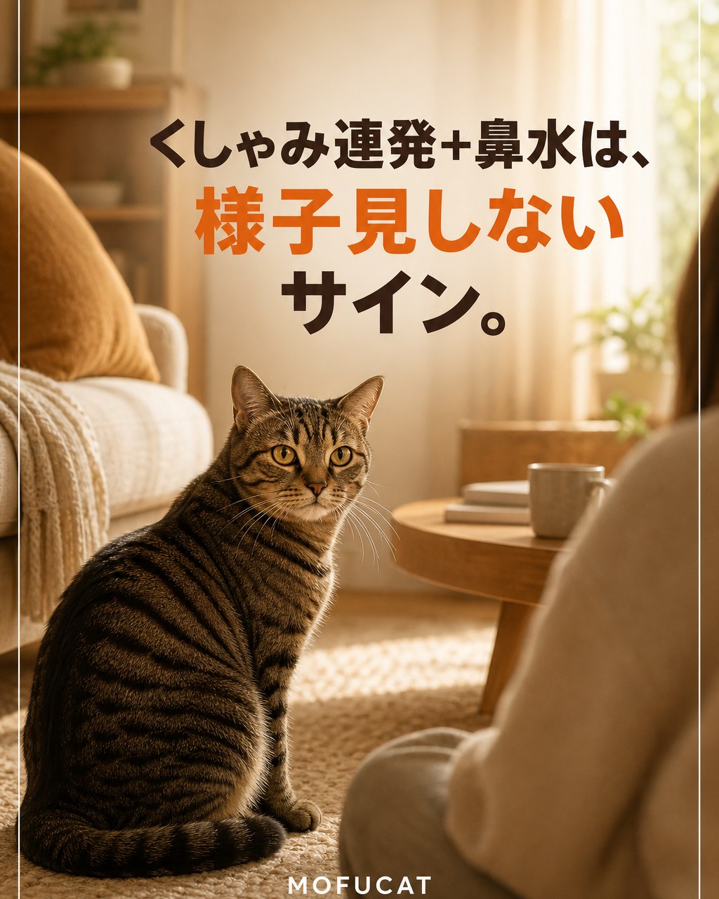 猫のくしゃみ連発と鼻水は、様子見しないサイン
