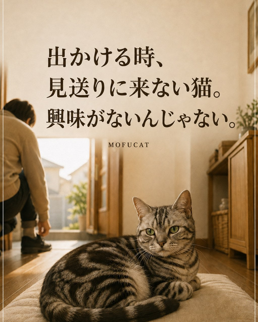 出かけるとき猫が見送りに来ない理由｜興味がないわけじゃない