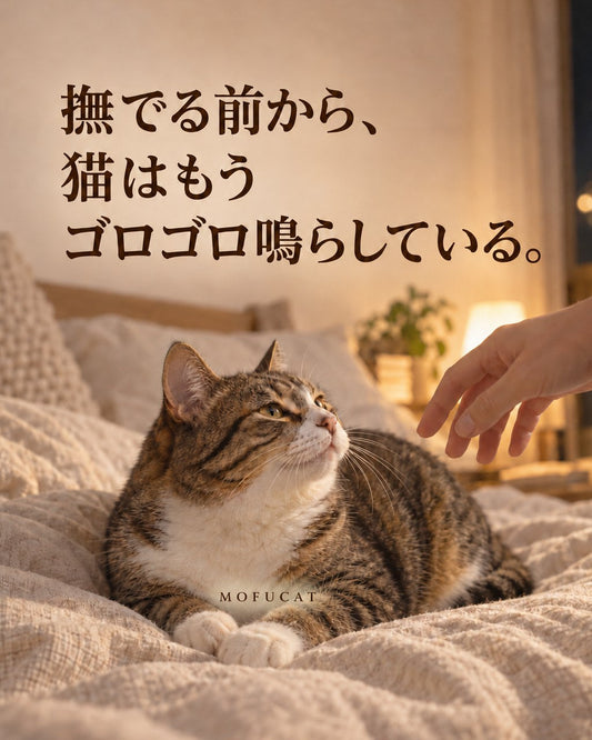 撫でる前から、猫はもうゴロゴロ鳴いている