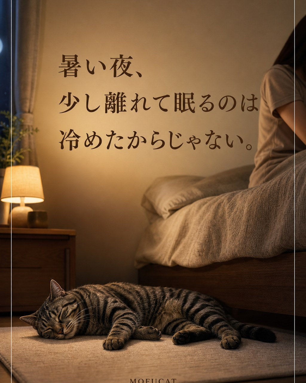 暑い夜に猫が少し離れて眠る理由｜冷めたわけじゃない