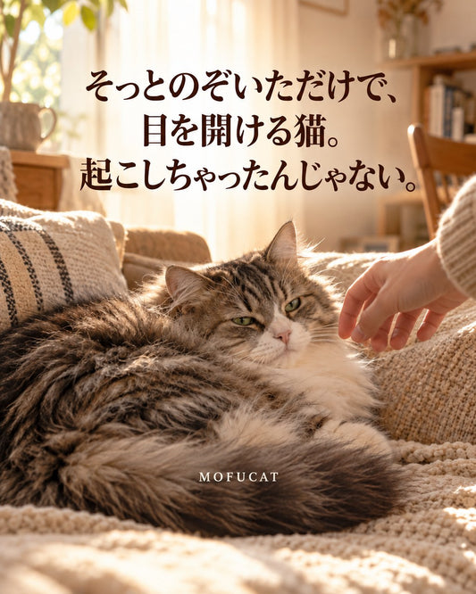 そっとのぞいただけで、目を開ける猫｜起こしちゃったんじゃない