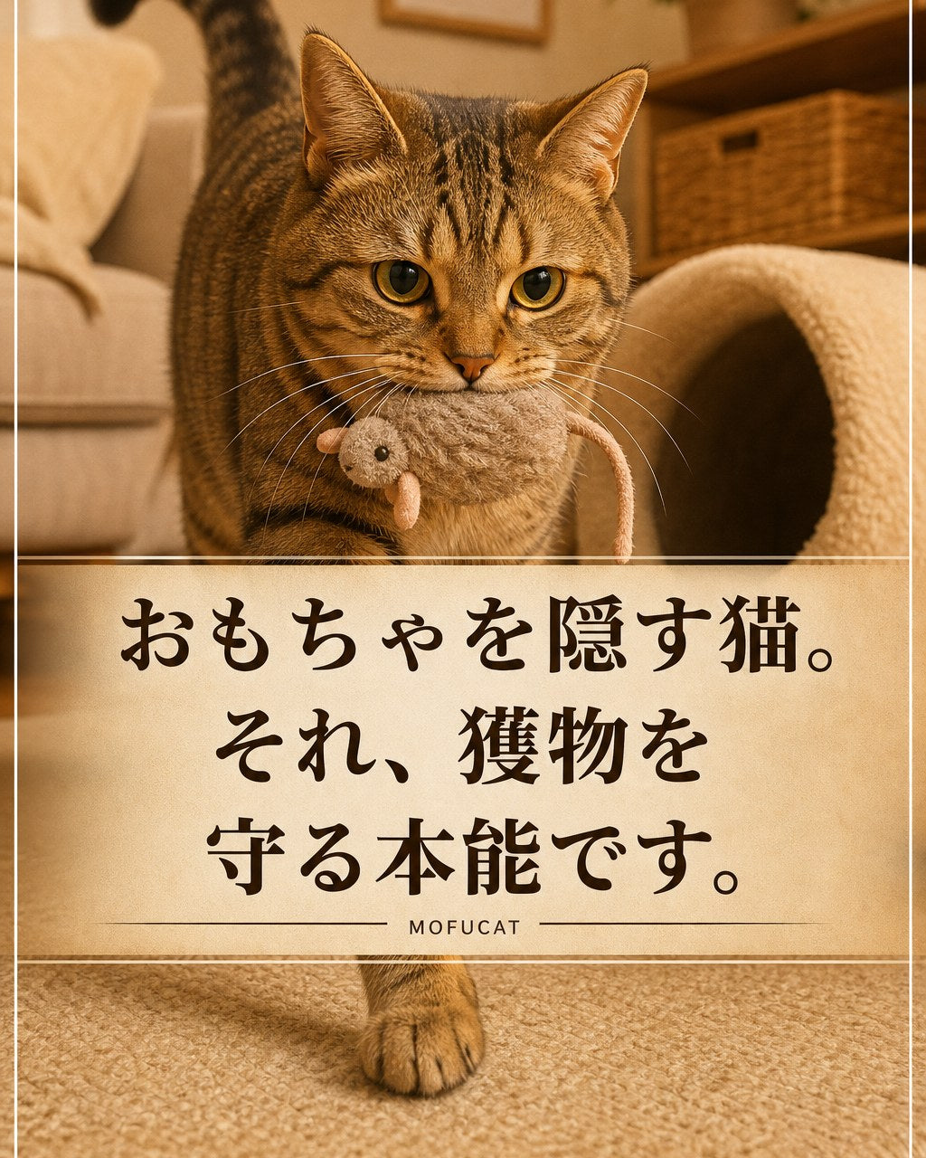猫がおもちゃを隠す理由｜獲物を守る本能です