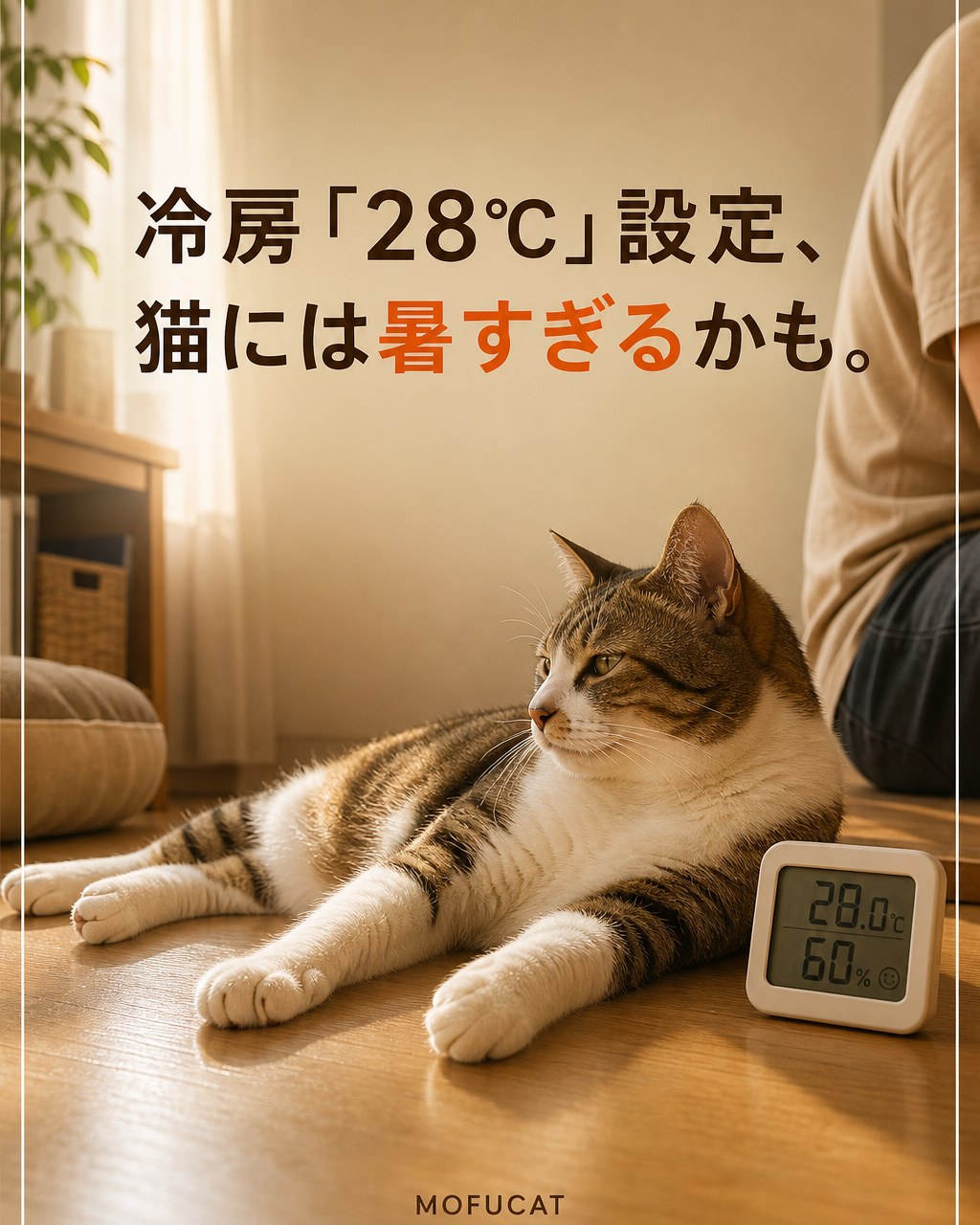 冷房「28℃」設定、猫には暑すぎるかも