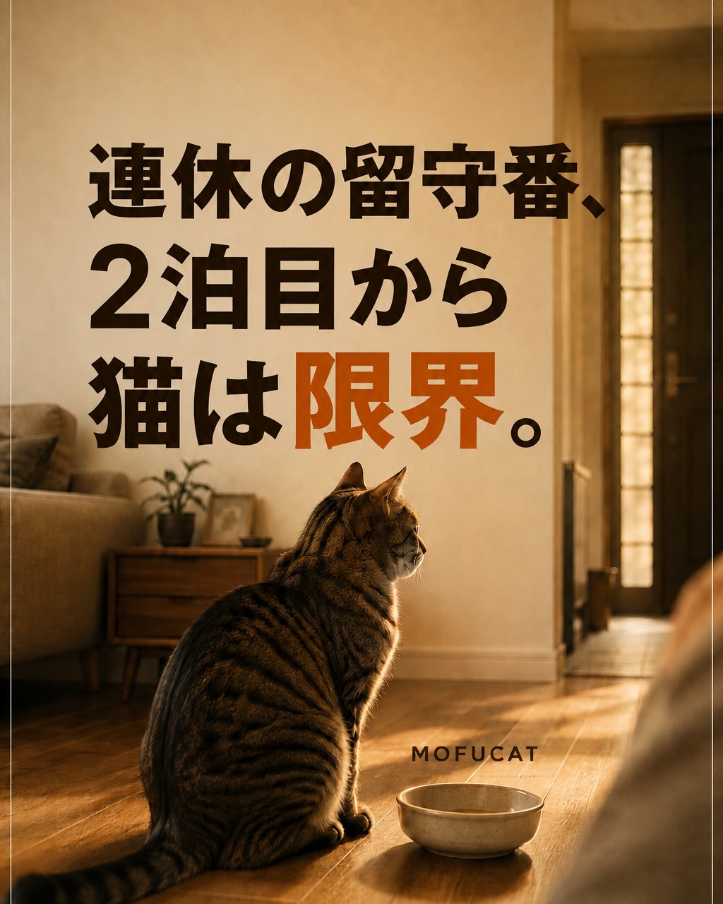 連休に猫を留守番させるなら｜2泊目から限界になる理由
