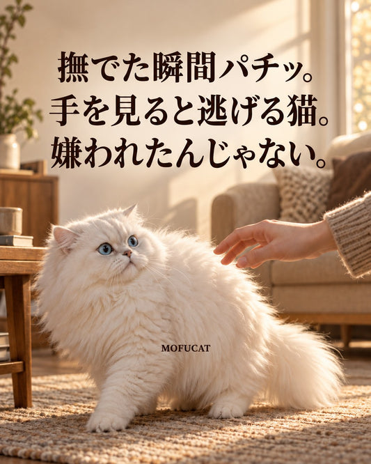 撫でた瞬間パチッ｜手を見ると逃げる猫｜嫌われたんじゃない