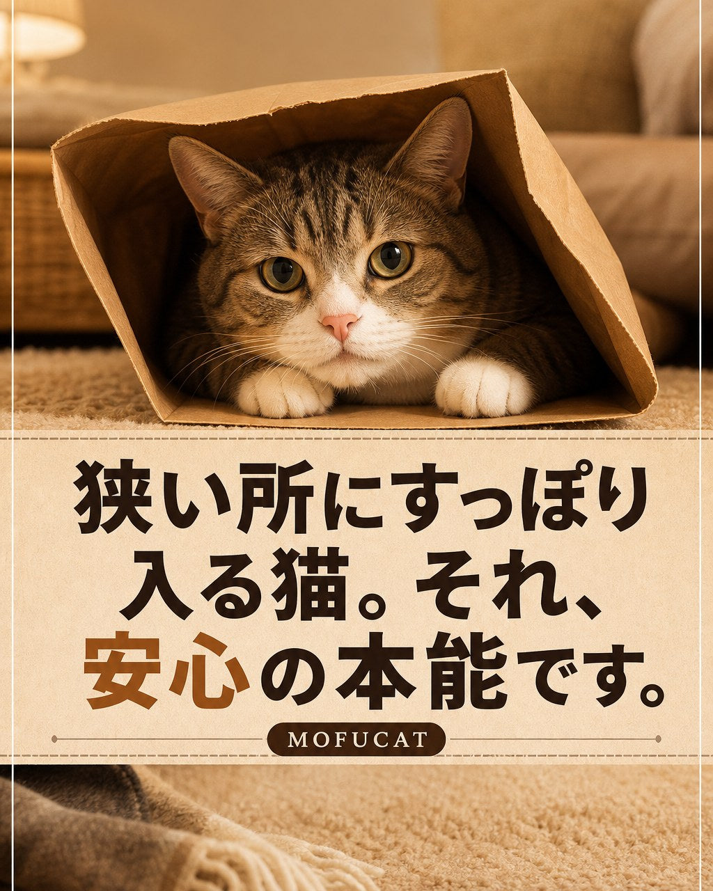 猫が狭い所にすっぽり入る理由｜安心の本能です