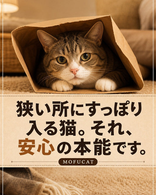 猫が狭い所にすっぽり入る理由｜安心の本能です