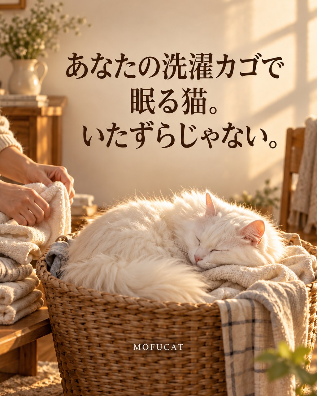あなたの洗濯カゴで眠る猫｜いたずらじゃない