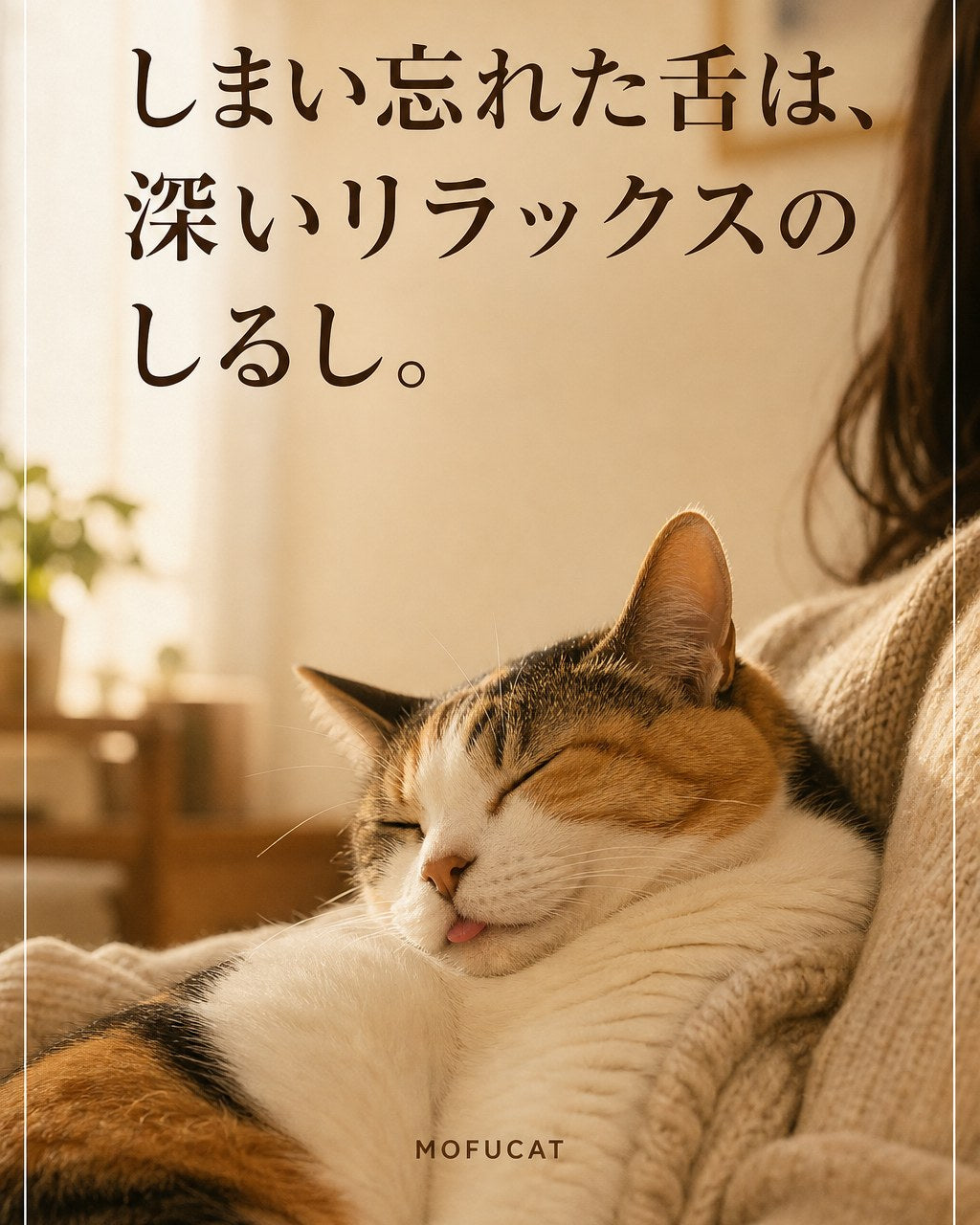 しまい忘れた舌は、深いリラックスのしるし｜猫の気持ち