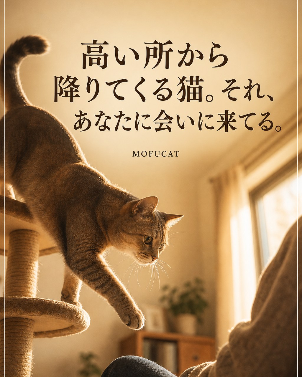 猫が高い所から降りてくる理由｜あなたに会いに来てる