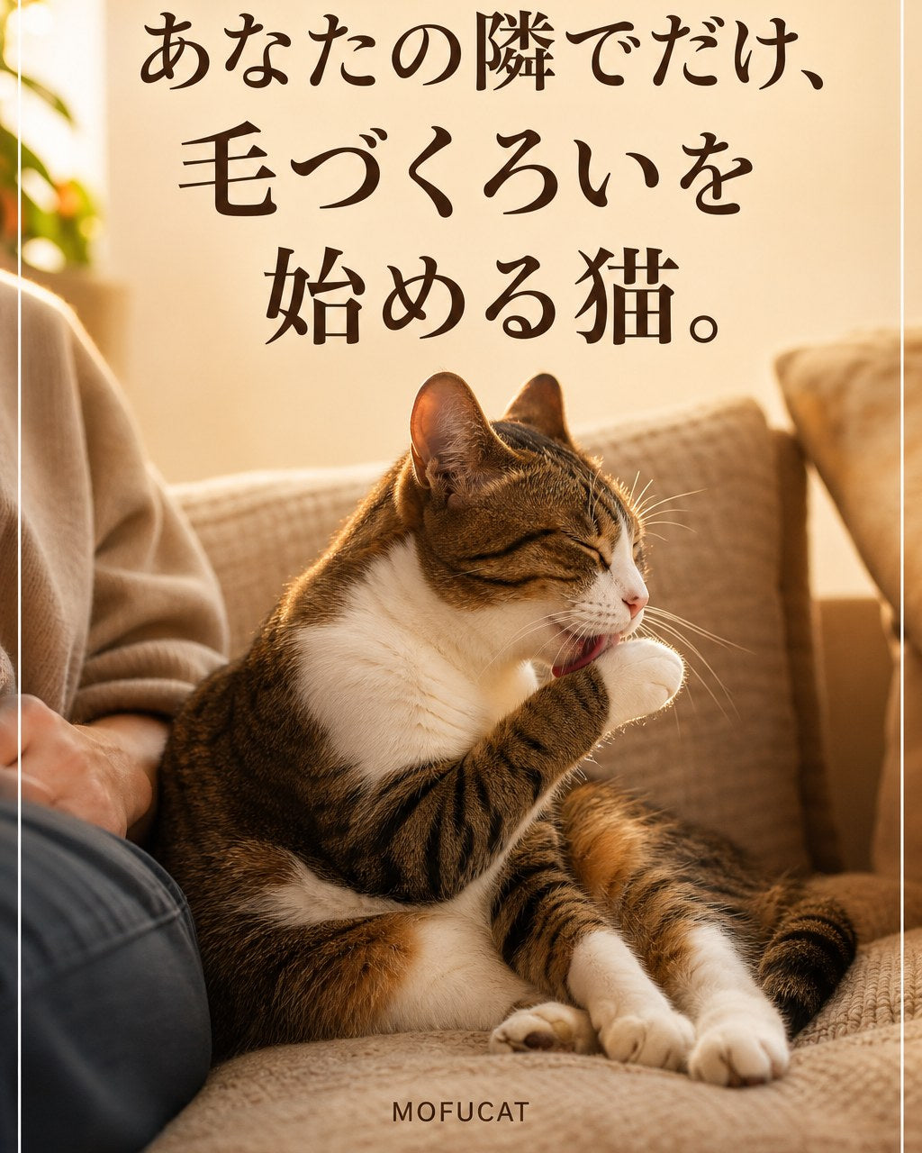 あなたの隣でだけ猫が毛づくろいを始める理由｜警戒を解いた時間