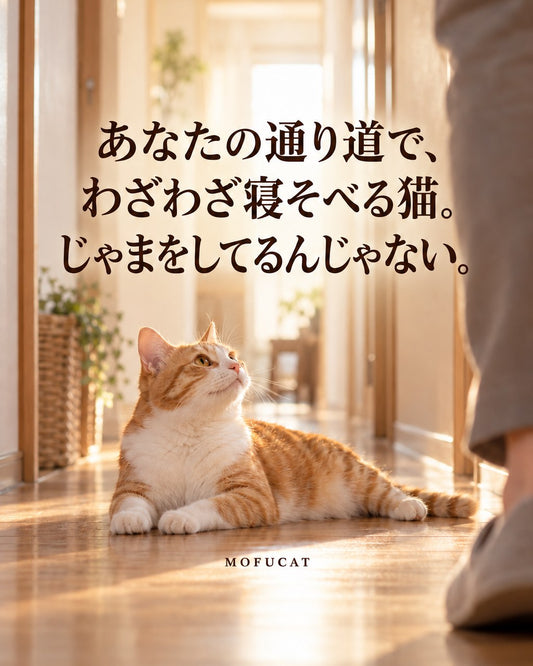 あなたの通り道で、わざわざ寝そべる猫｜じゃまをしてるんじゃない