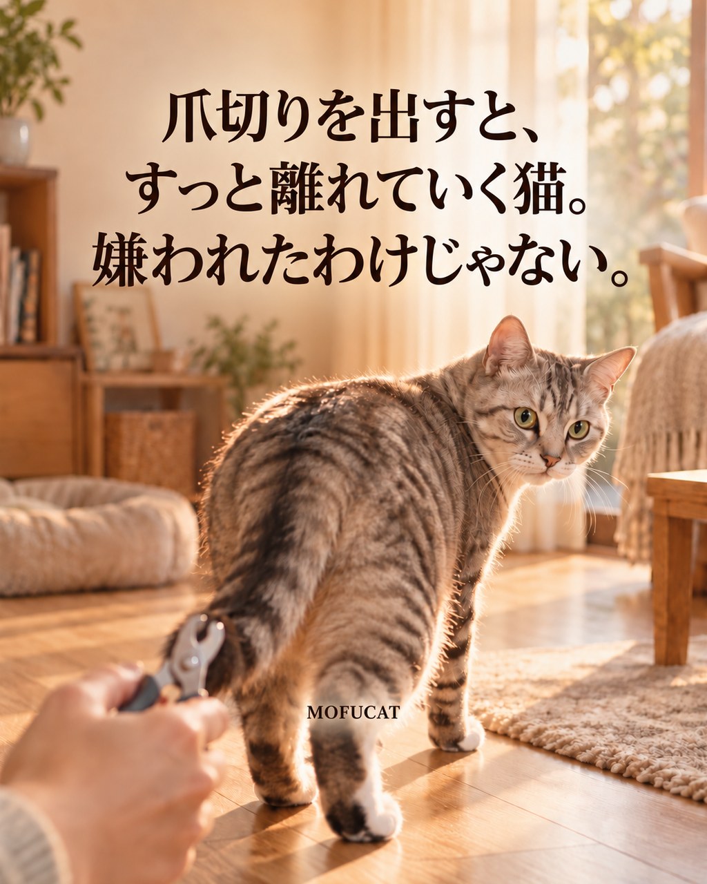 爪切りを出すと、すっと離れていく猫｜嫌われたわけじゃない