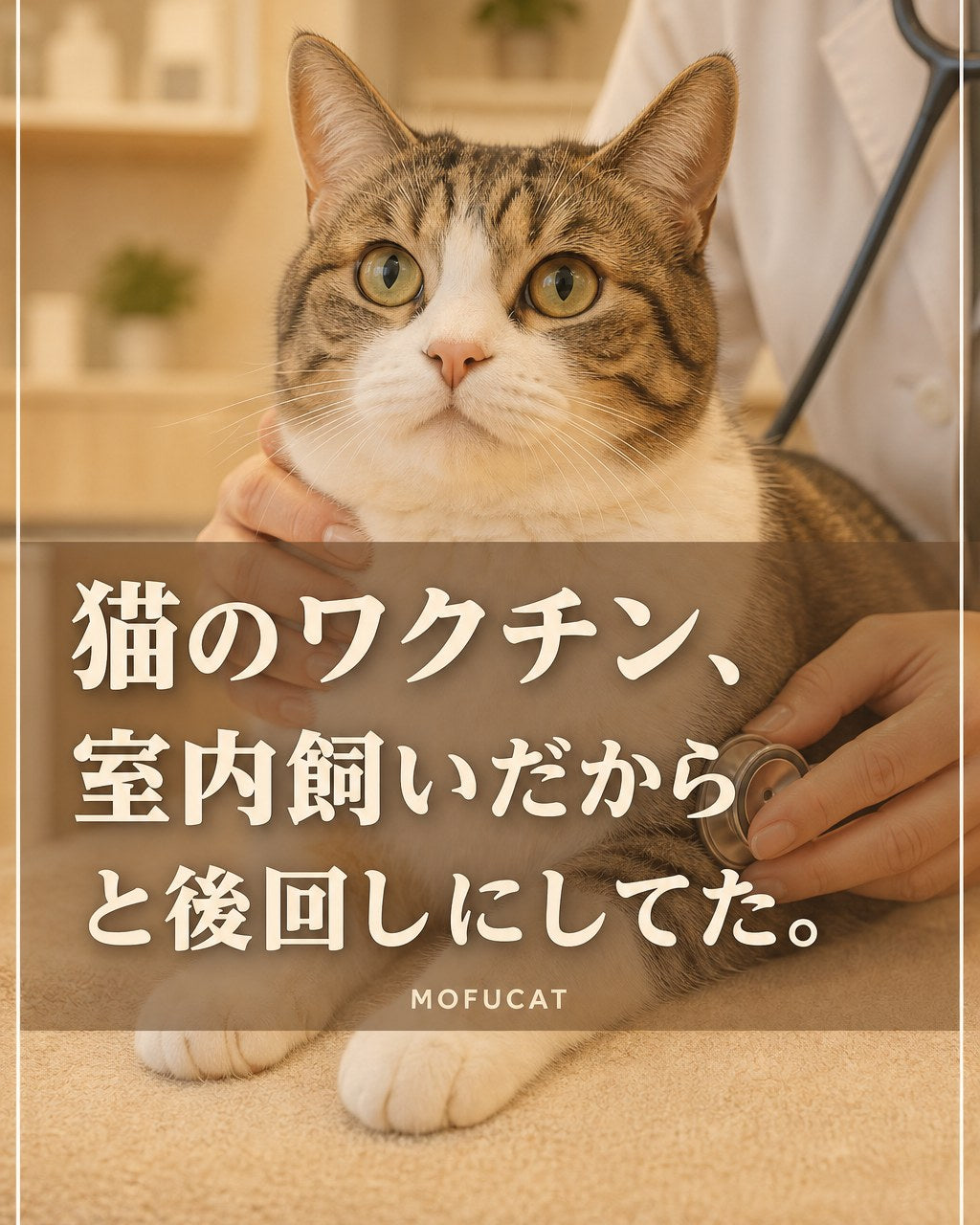 猫のワクチン、室内飼いだからと後回しにしてた