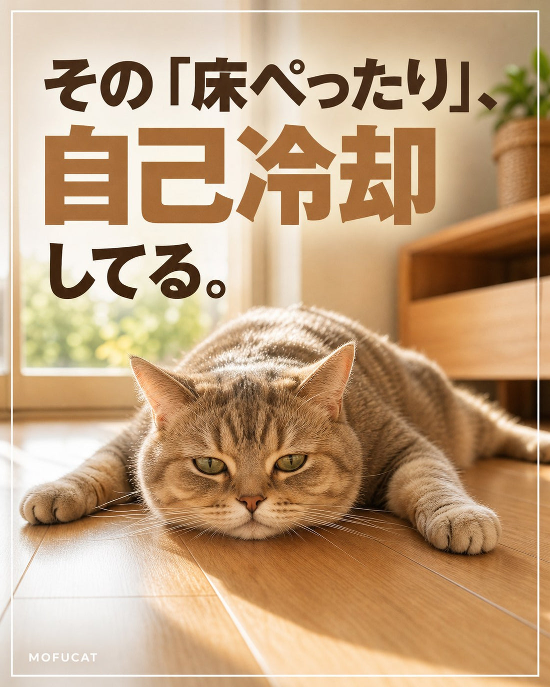 猫が床ぺったりする理由｜自己冷却してる