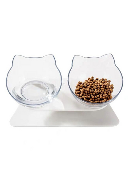 cat double food bowl 