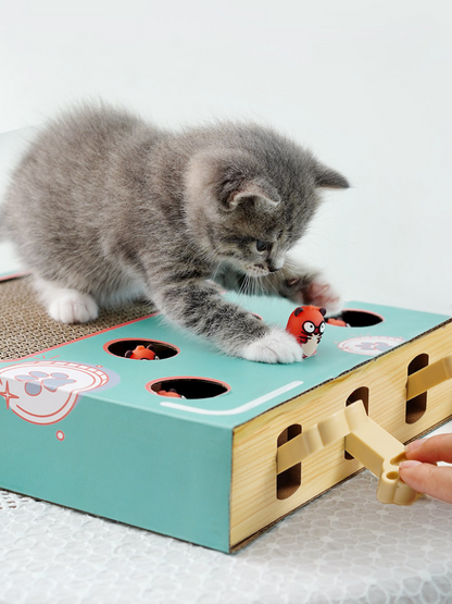 Pop-up hamster cat toy with claw 