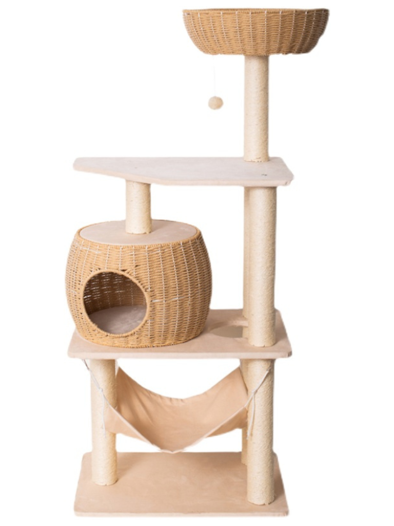 rattan hammock cat tower