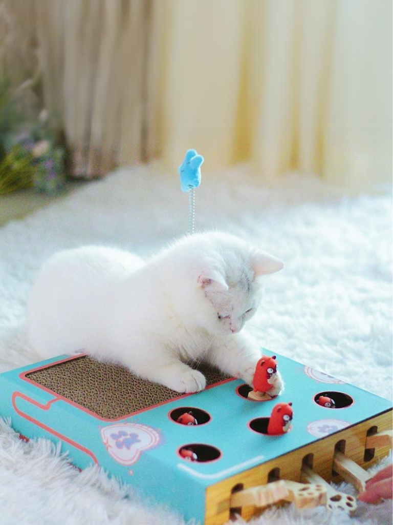 Pop-up hamster cat toy with claw 