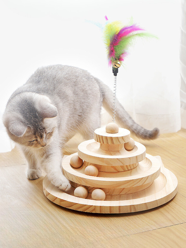 Tower type trackball cat toy 