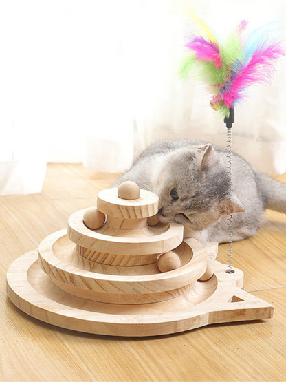 Tower type trackball cat toy 