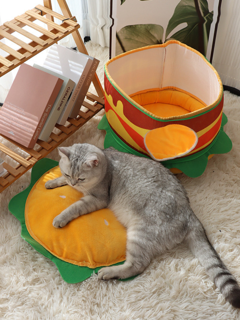 Hamburger shop cat bed [Hamburger potato] 