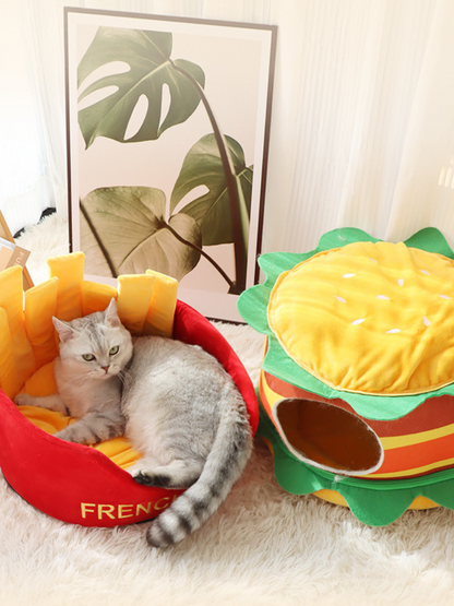 Hamburger shop cat bed [Hamburger potato] 