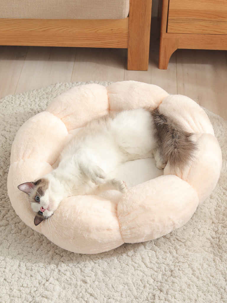 pastel flower cat bed 