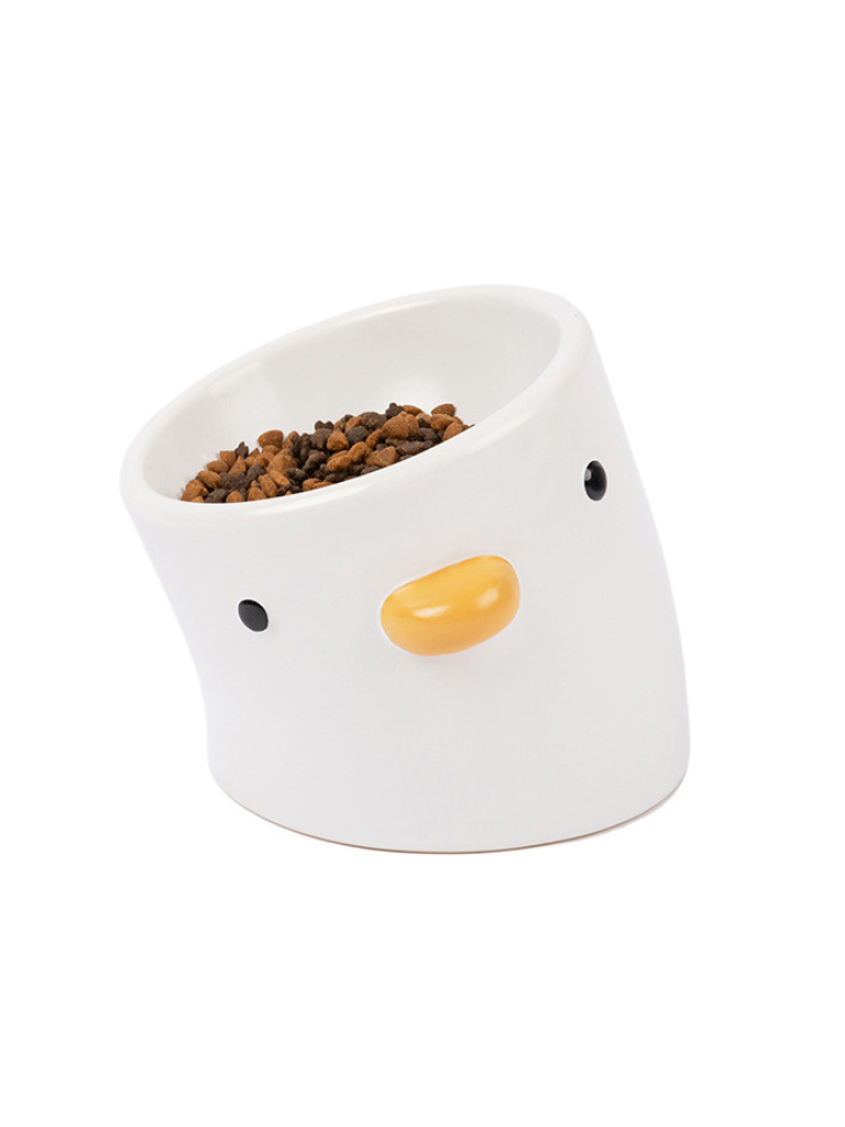 Duck-shaped food and water bowl 