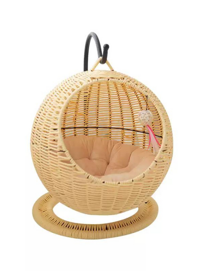 Circle type rattan style cat house