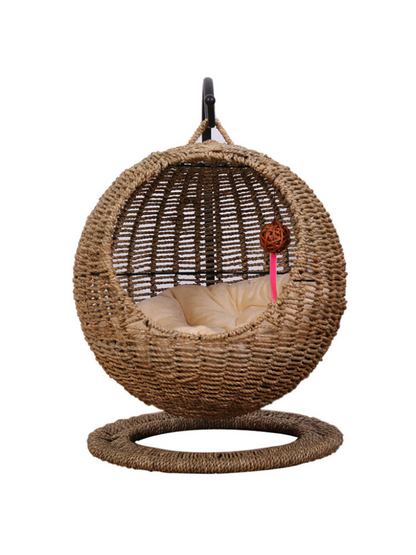 Circle type rattan style cat house