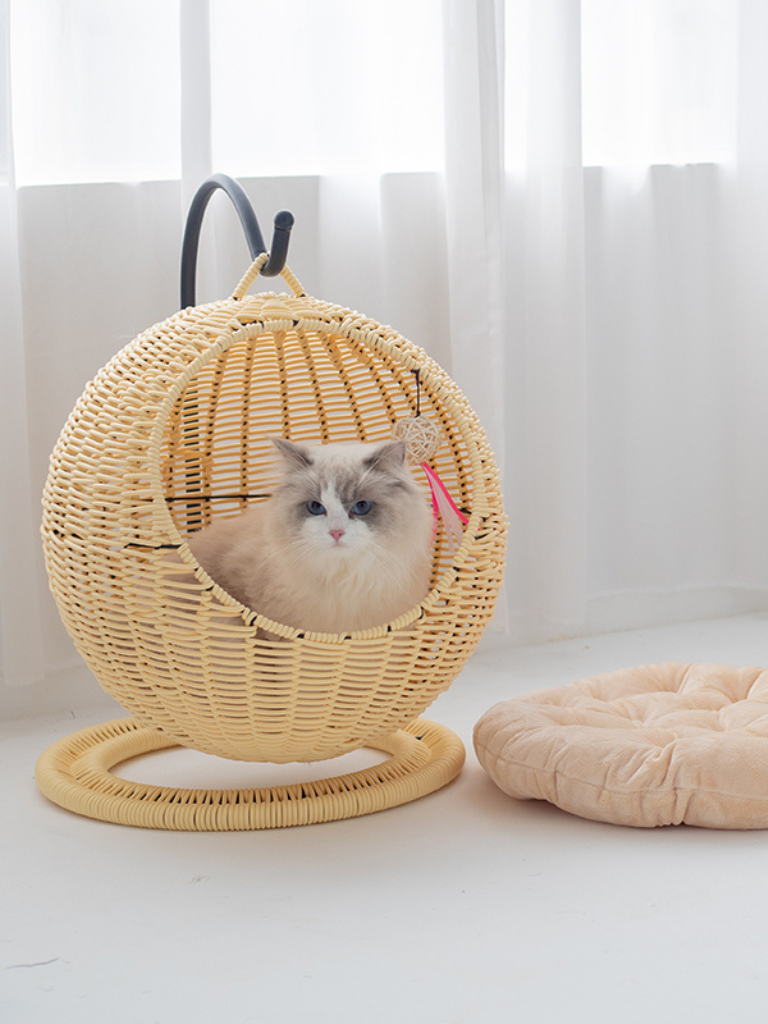 サークル型ラタン風 キャットハウス - MOFUCAT サークル型ラタン風 キャットハウス - MOFUCAT